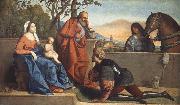 Vincenzo Catena A Muslim Warrior Adoring the Infant Christ and the Virgin oil on canvas